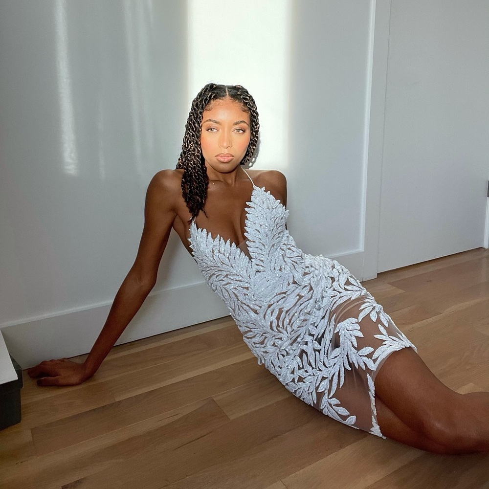Nadine Merabi White Talia Dress